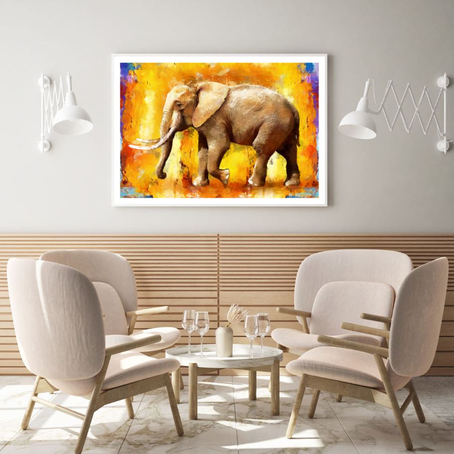 Colorful Elephant Oil Painting Home Decor Premium Quality Poster ...