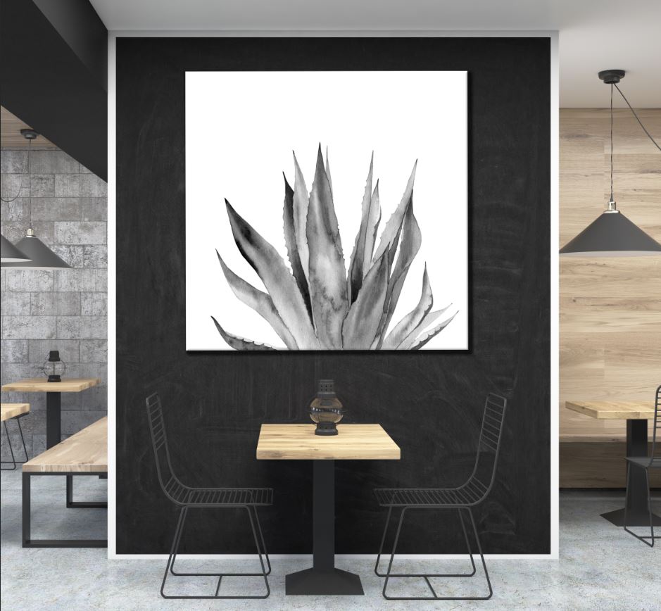 Square Canvas Leaves B&W Photograph High Quality Print 100% Australian Made