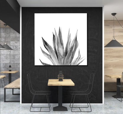 Square Canvas Leaves B&W Photograph High Quality Print 100% Australian Made