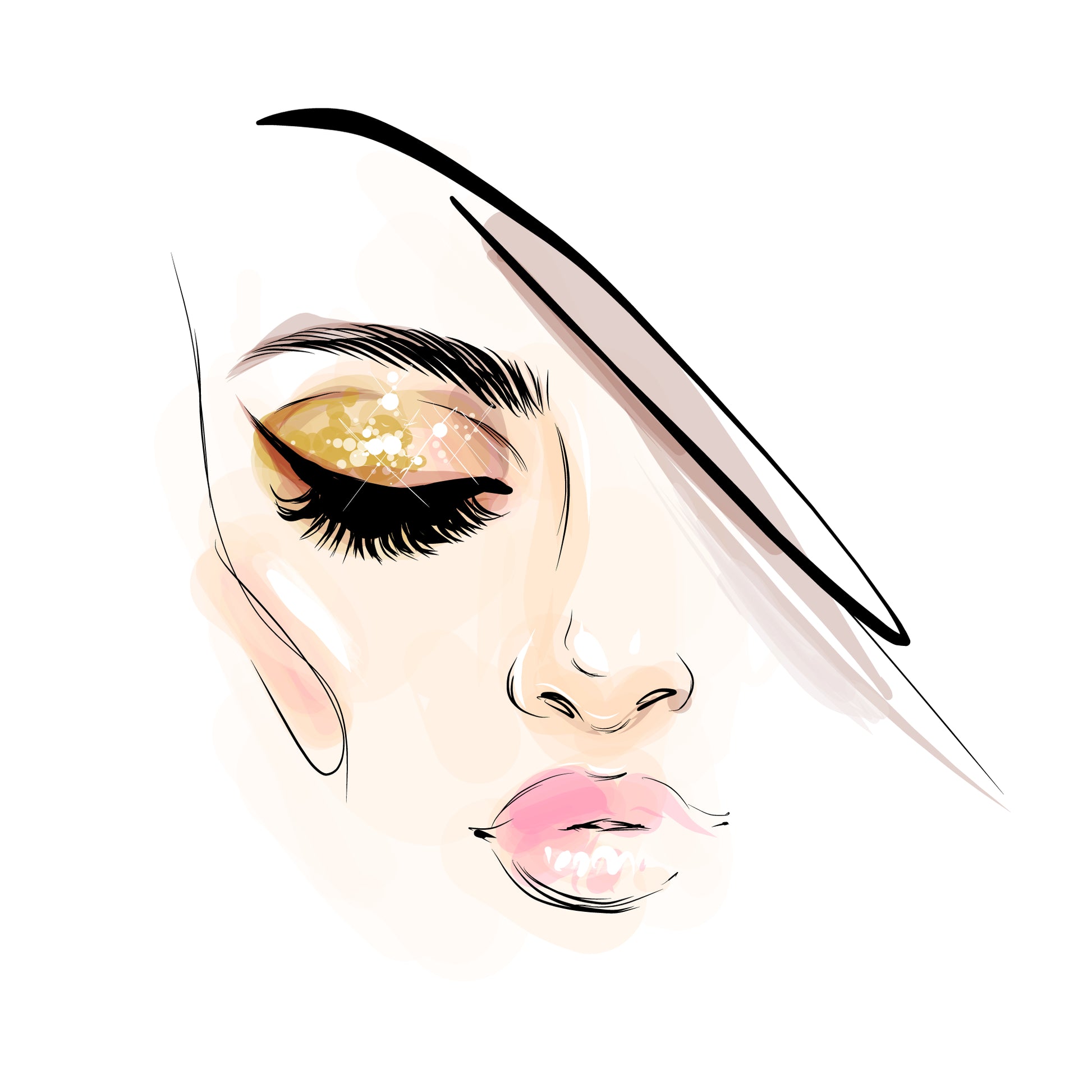 Square Canvas Woman Portrait Watercolor Painting High Quality Print 100% Australian Made