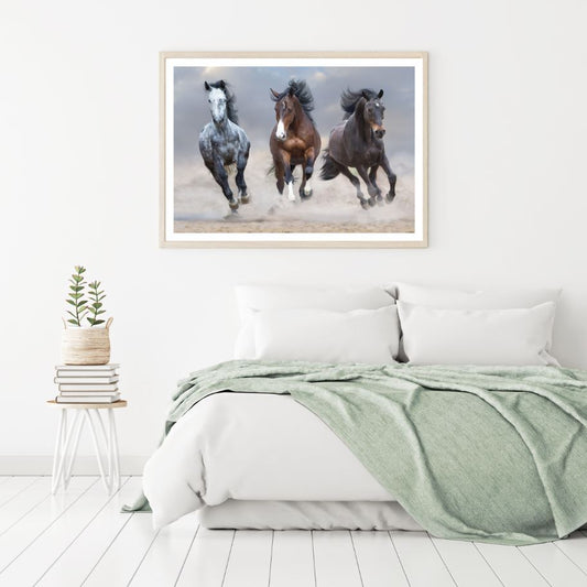 Running Horses Photograph Home Decor Premium Quality Poster Print Choose Your Sizes