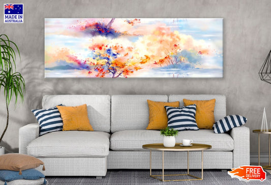 Panoramic Canvas Colorful Abstract High Quality 100% Australian Made Wall Canvas Print Ready to Hang