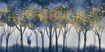 Abstract Forest & Deer Painting Print 100% Australian Made