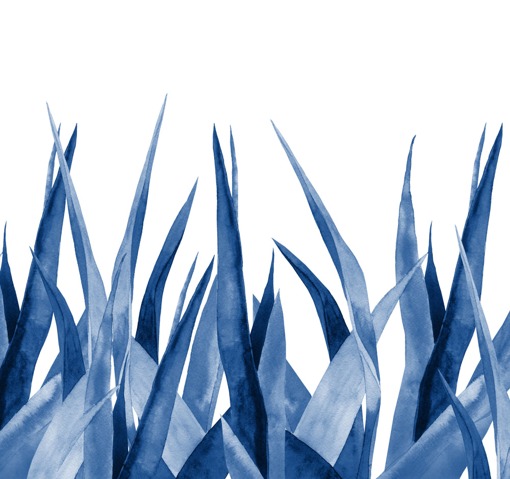 Square Canvas Blue Leaves Watercolor Painting High Quality Print 100% Australian Made