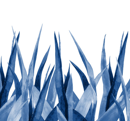 Square Canvas Blue Leaves Watercolor Painting High Quality Print 100% Australian Made