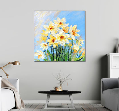 Square Canvas Colorful Floral Watercolor Painting High Quality Print 100% Australian Made