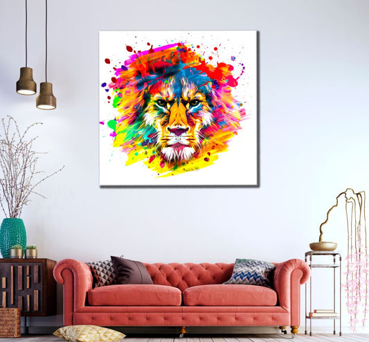 Square Canvas Tiger Face Portrait Design High Quality Print 100% Australian Made