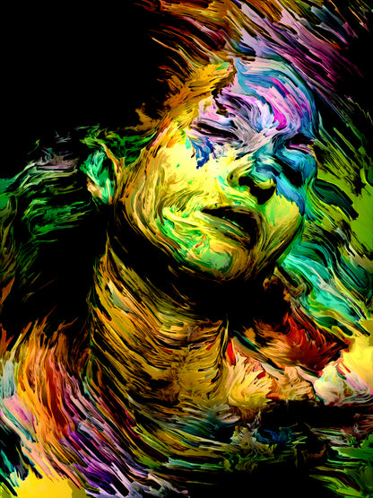 Colourful Woman Face Abstract Design Print 100% Australian Made