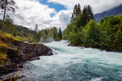 Stunning Landscape View with Water Stream Photograph Print 100% Australian Made