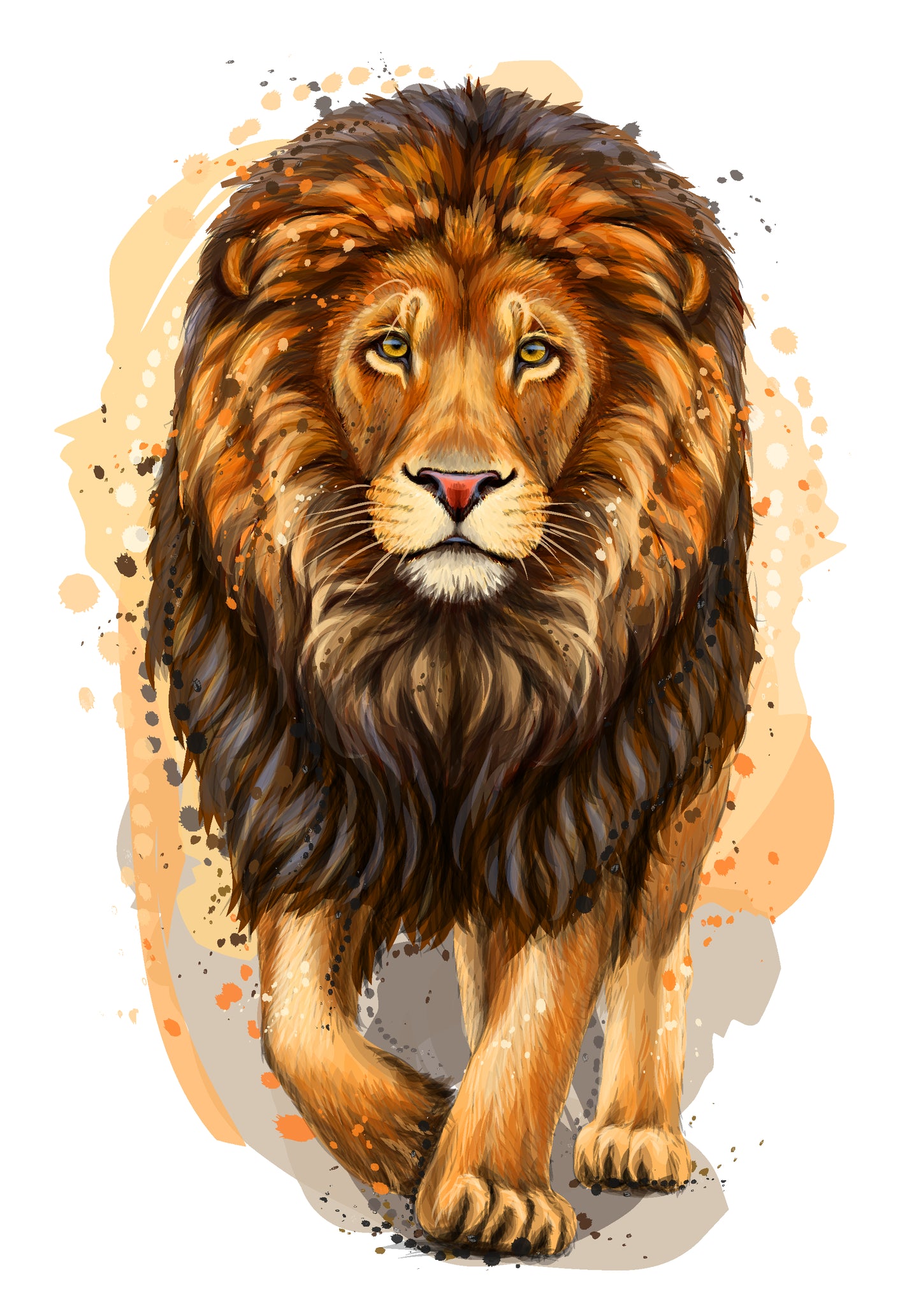 Lion Walking Painting Print 100% Australian Made