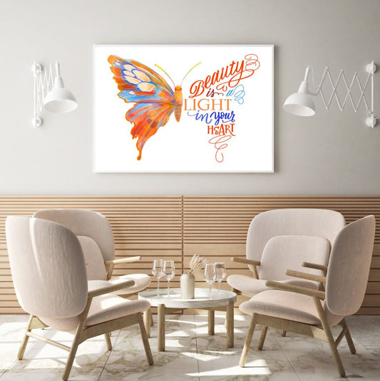 Butterfly & Quotes Colorful Paint Home Decor Premium Quality Poster Print Choose Your Sizes