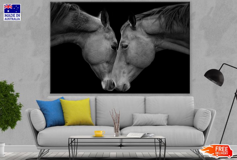 Horses Portrait B&W Photograph Print 100% Australian Made