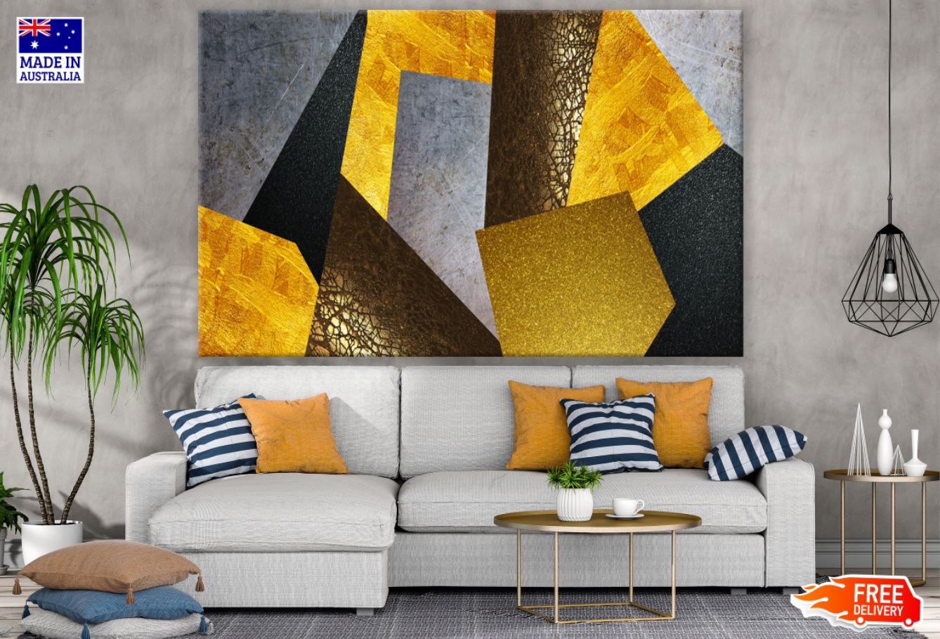 Gold & Brown Abstract Design Print 100% Australian Made