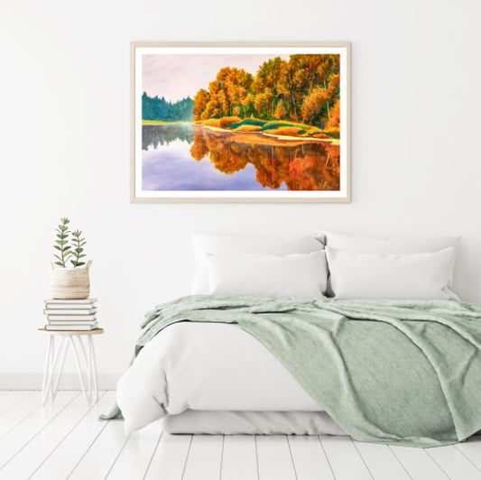 Lake & Forest View Watercolor Painting Home Decor Premium Quality Poster Print Choose Your Sizes