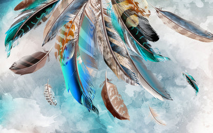 Stunning Abstract Feather popular ,multicoloured Print 100% Australian Made