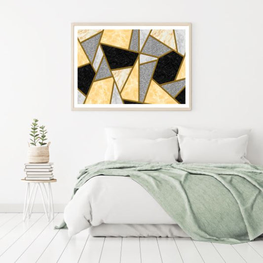 Gold & Black Abstract Shapes Design Home Decor Premium Quality Poster Print Choose Your Sizes