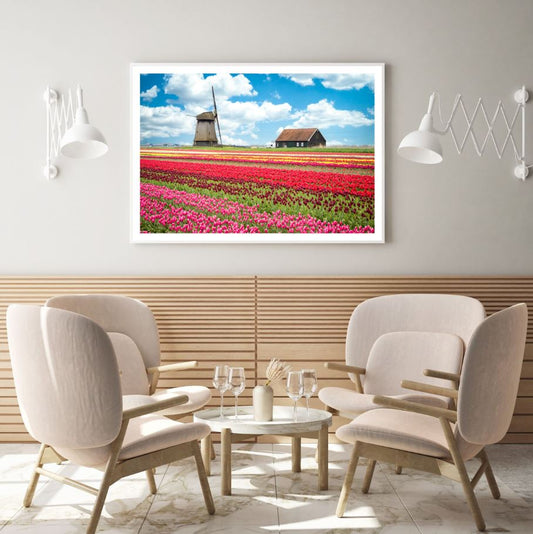 Colorful Flower Field Scenery Photograph Home Decor Premium Quality Poster Print Choose Your Sizes