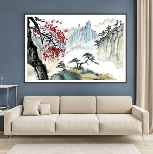 Nature Landscape Watercolor Painting Home Decor Premium Quality Poster Print Choose Your Sizes