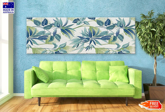 Panoramic Canvas Flowers & Leaves Design High Quality 100% Australian Made Wall Canvas Print Ready to Hang