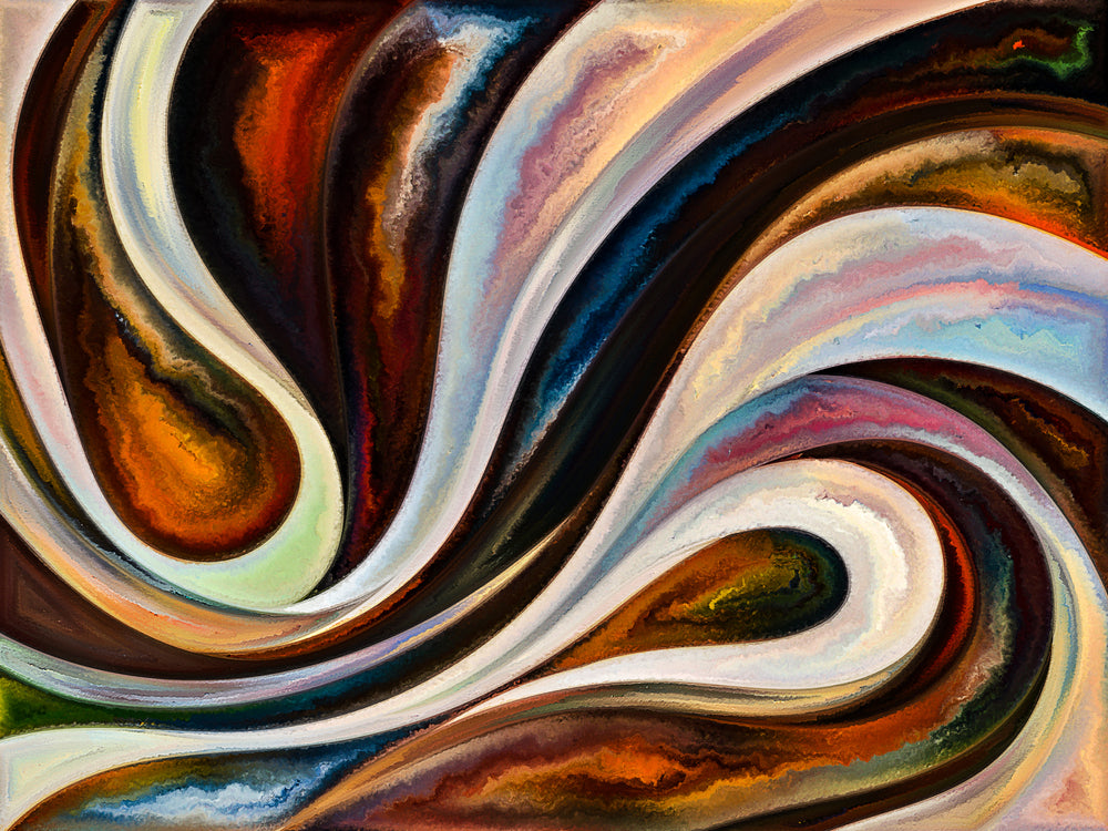 Curves In Design Colourful Flowing Curves Abstract Design Print 100% Australian Made