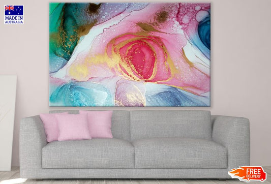 Pink Blue & Green Abstract Watercolor Design Print 100% Australian Made