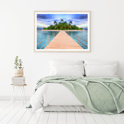 Wooden Bridge to an Island Scenic Home Decor Premium Quality Poster Print Choose Your Sizes