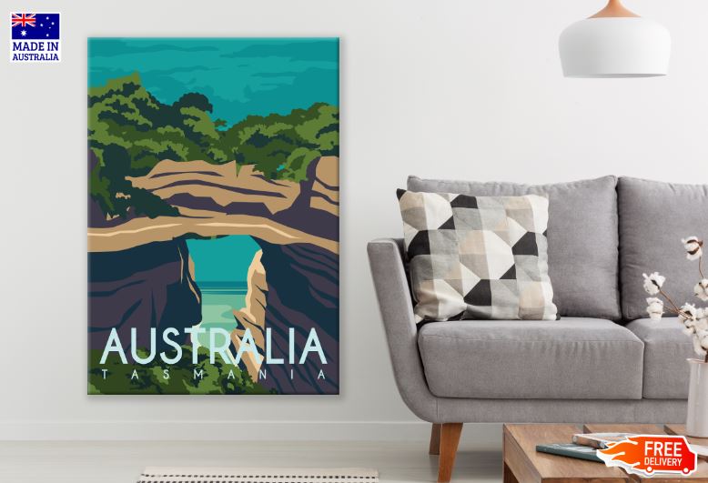 Tasmania, Australia Vector Art Design Print 100% Australian Made