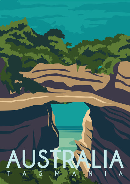 Tasmania, Australia Vector Art Design Print 100% Australian Made