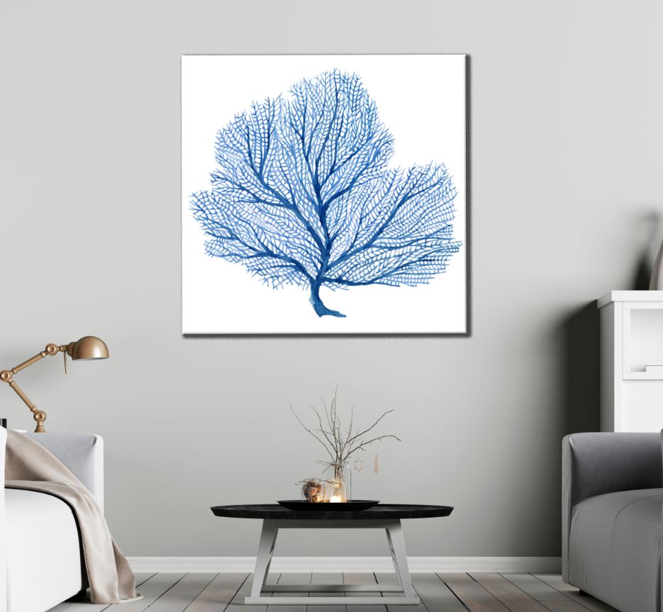 Square Canvas Blue Tree Watercolor Painting High Quality Print 100% Australian Made