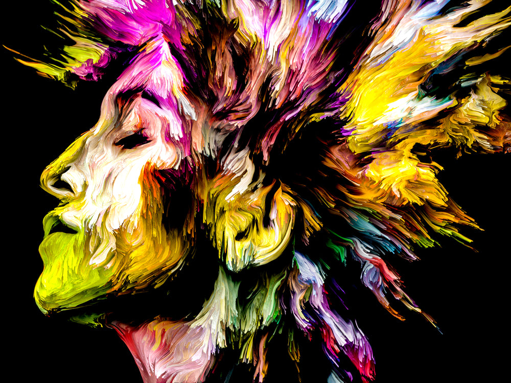 Colourful Woman Portrait Abstract Design Print 100% Australian Made