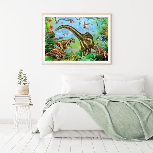 Dinosaurs Watercolor Painting Home Decor Premium Quality Poster Print Choose Your Sizes