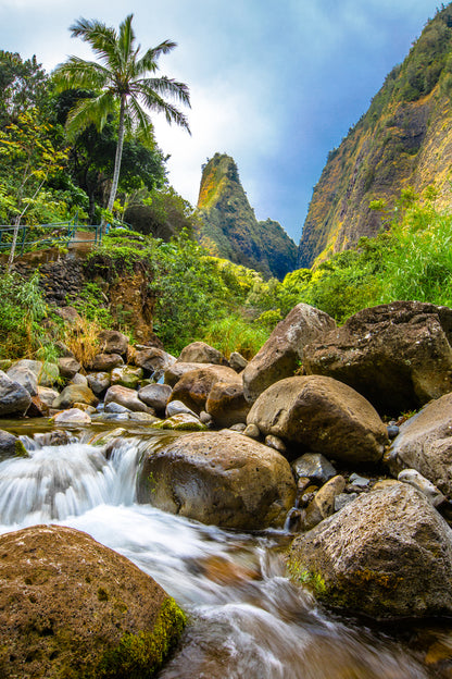 Waterfall with a Mountain View Photograph Print 100% Australian Made