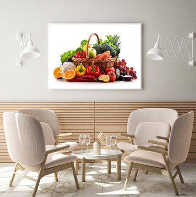 Fruits & Vegetable in Basket View Home Decor Premium Quality Poster Print Choose Your Sizes