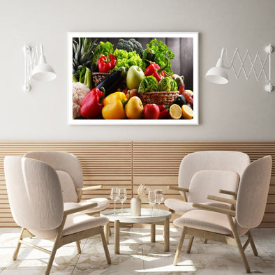 Fruits & Vegetable in Basket View Home Decor Premium Quality Poster Print Choose Your Sizes