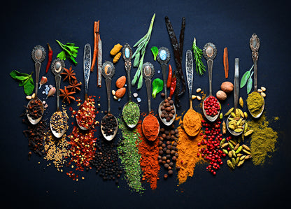 Spices on Spoons Photograph Home Decor Premium Quality Poster Print Choose Your Sizes