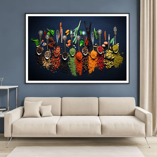 Spices on Spoons Photograph Home Decor Premium Quality Poster Print Choose Your Sizes