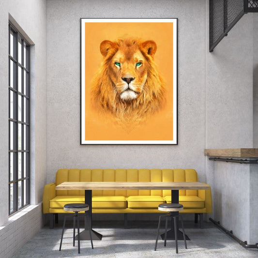 Lion Portrait Watercolor Painting Home Decor Premium Quality Poster Print Choose Your Sizes