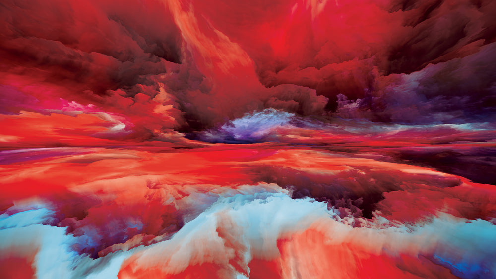 Colourful Red Abstract Cloud Design Print 100% Australian Made