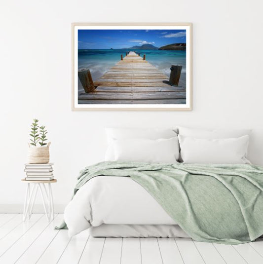 Wooden Pier Over Sea Photograph Home Decor Premium Quality Poster Print Choose Your Sizes