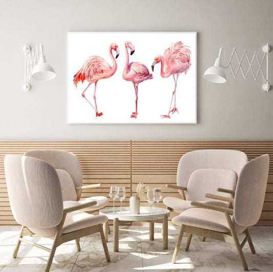 Flamingo Birds Watercolor Paint Home Decor Premium Quality Poster Print Choose Your Sizes