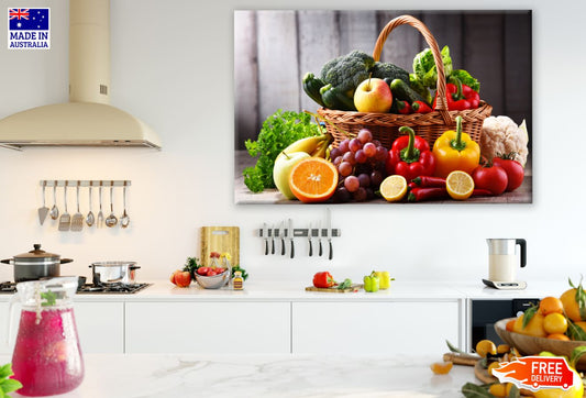 Fruits & Vegetables Backet View Print 100% Australian Made