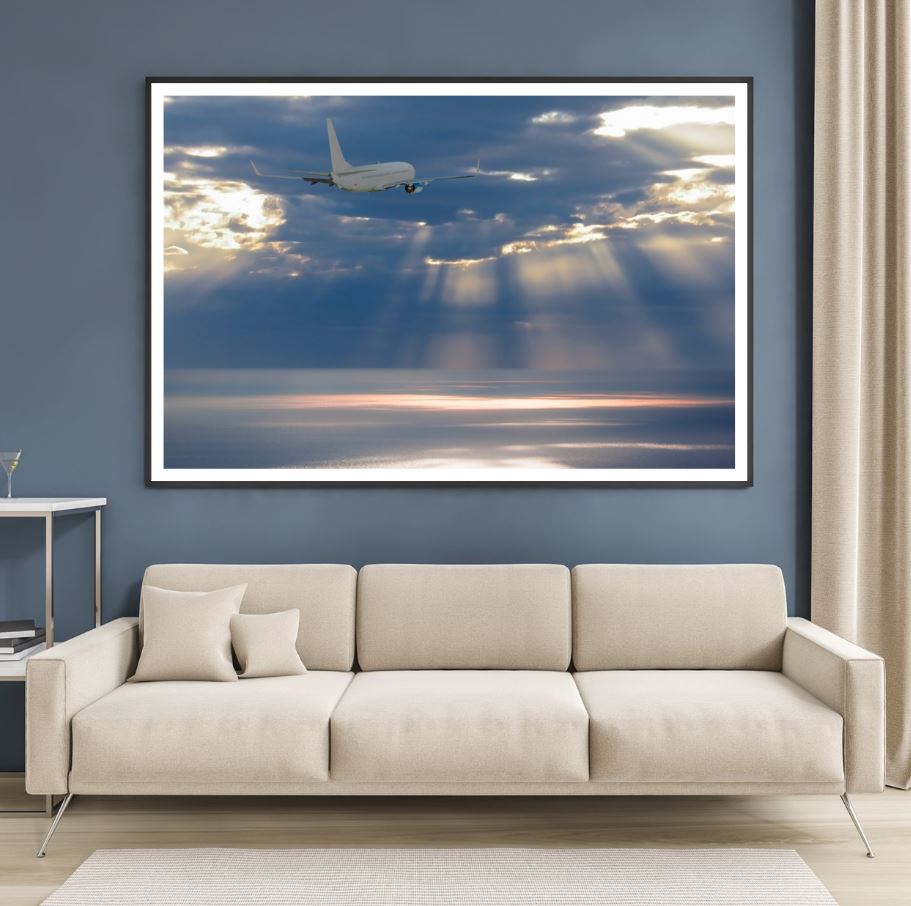 Air Plane on Sky View Photograph Home Decor Premium Quality Poster Print Choose Your Sizes