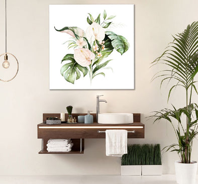 Square Canvas Anthurium Plant Painting High Quality Print 100% Australian Made