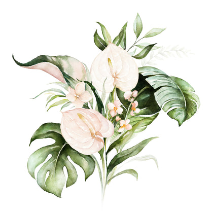 Square Canvas Anthurium Plant Painting High Quality Print 100% Australian Made