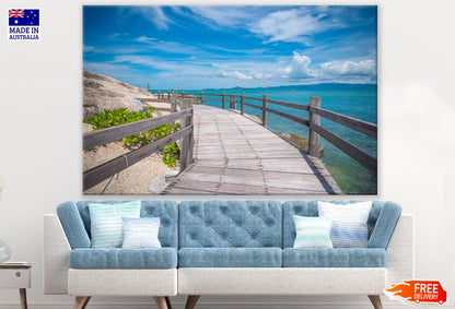 Wooden Bridge Over Sea Photograph Print 100% Australian Made