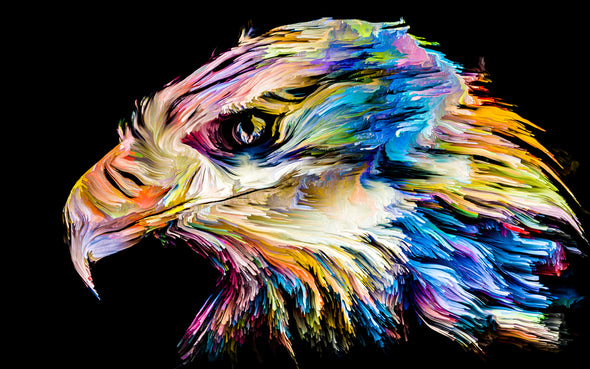 Colourful Eagle Portrait Abstract Design Print 100% Australian Made
