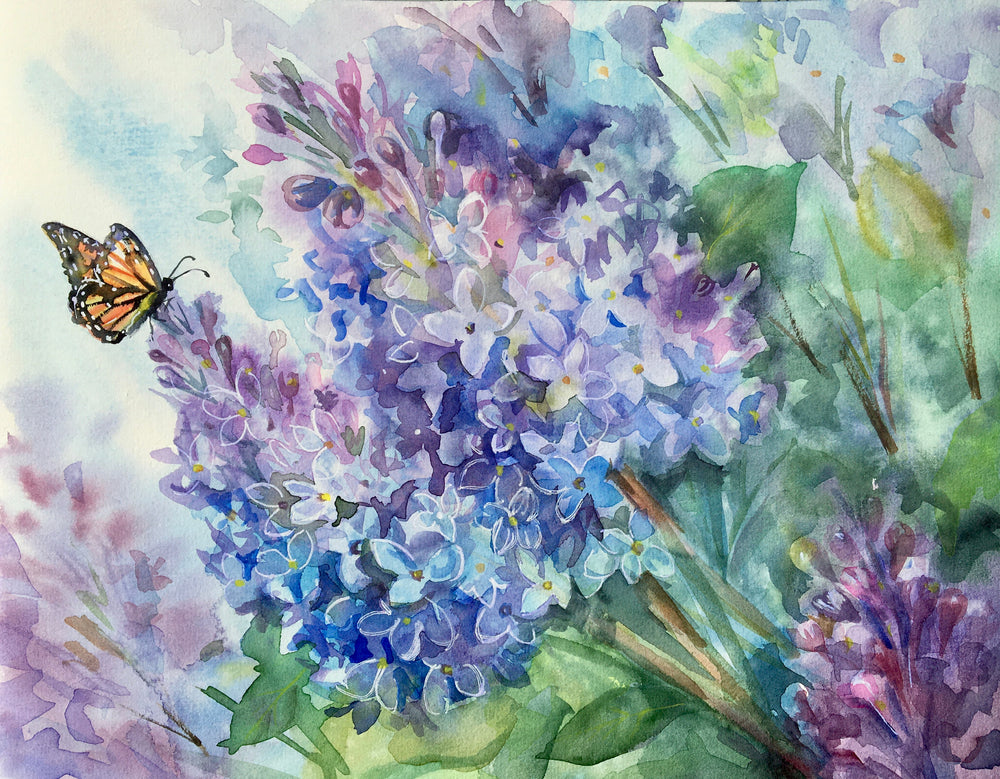 Colourful Floral & Butterfly Watercolour Painting Print 100% Australian Made