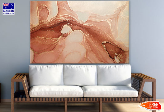 Brown Abstract Design Print 100% Australian Made