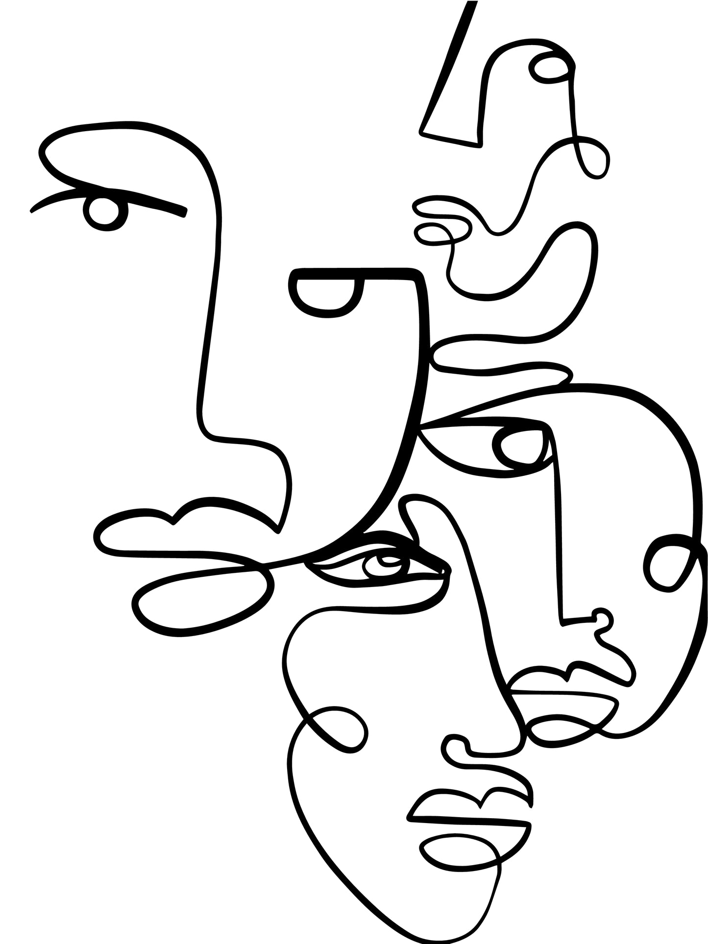 Face Portrait Line Art Print 100% Australian Made