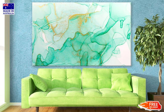 Green & Gold Abstract Design Print 100% Australian Made